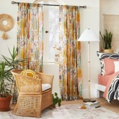 1pc Sheer Burnout Window Curtain Panel - Opalhouse⢠Designed With Jungalowā¢