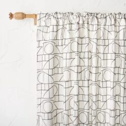 1pc Light Filtering Embroidery Bridges Window Curtain Panel White - Opalhouse⢠Designed With Jungalowā¢