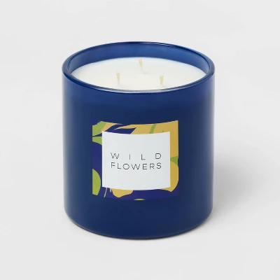 28oz Glass Wildflowers Candle Blue - Opalhouse™ 4 28oz Glass Wildflowers Candle Blue - Opalhouse™ - Image 2